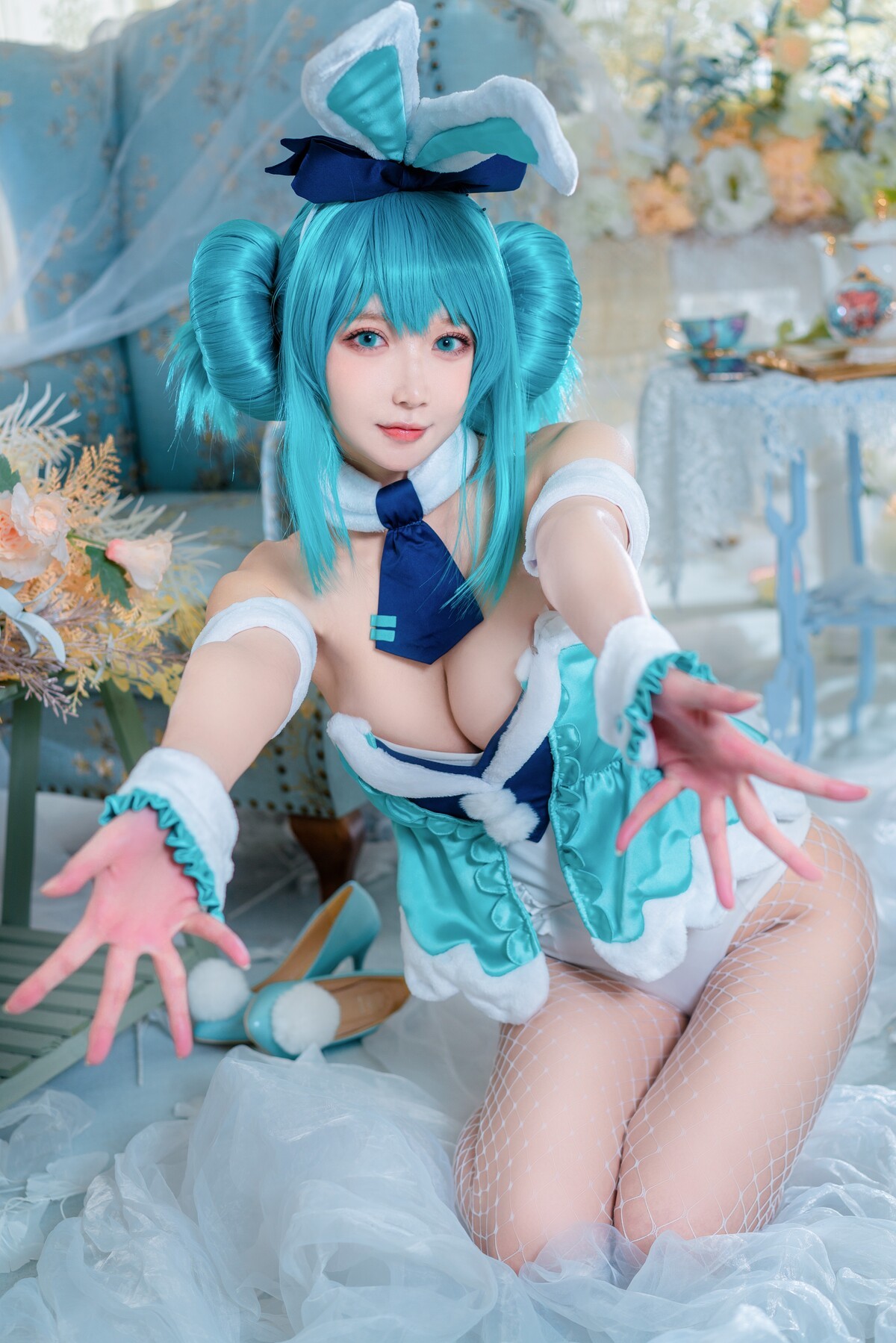 バニーガール 初音ミク 白うさぎver エロコスプレ セクシーコスプレ 14枚目