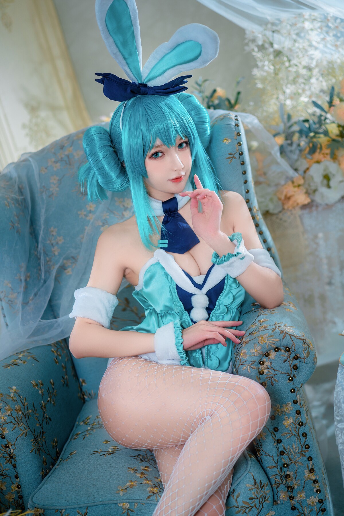 バニーガール 初音ミク 白うさぎver エロコスプレ セクシーコスプレ 18枚目