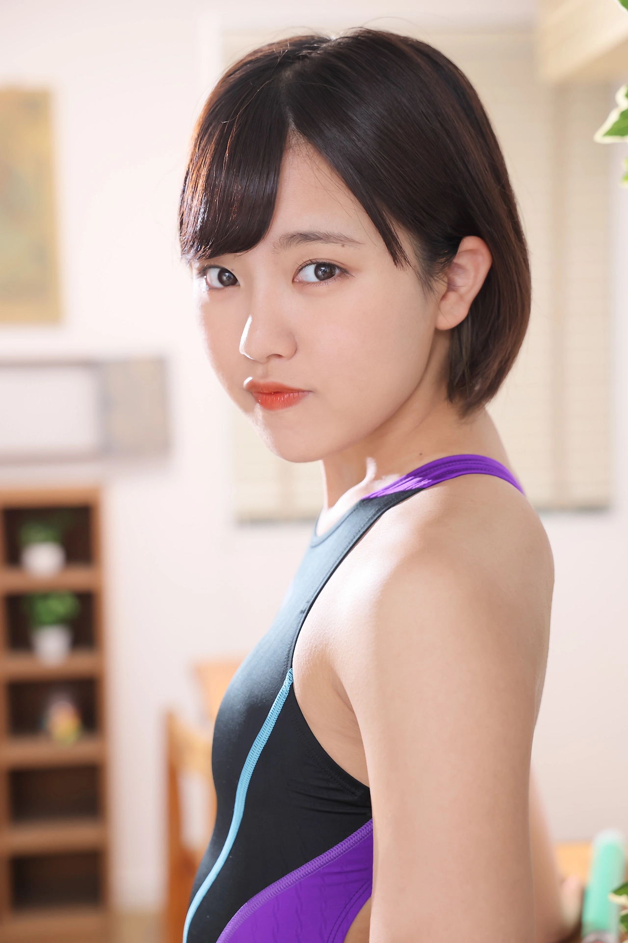 香月杏珠 競泳水着 アリーナ arena パープルブラック 13枚目