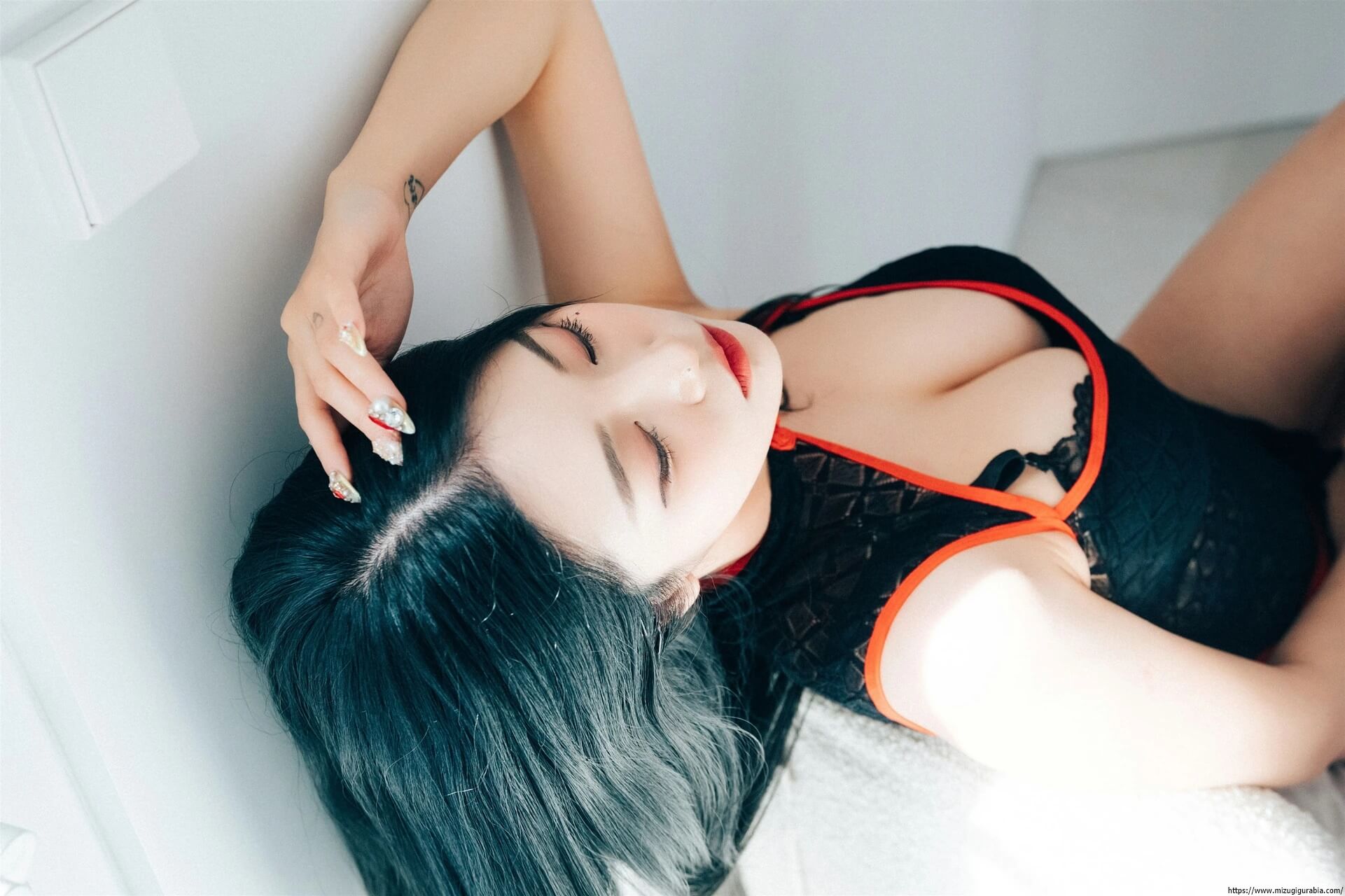 黒下着ランジェリー 透けチャイナドレス Jeong Bomi 정보미 29枚目