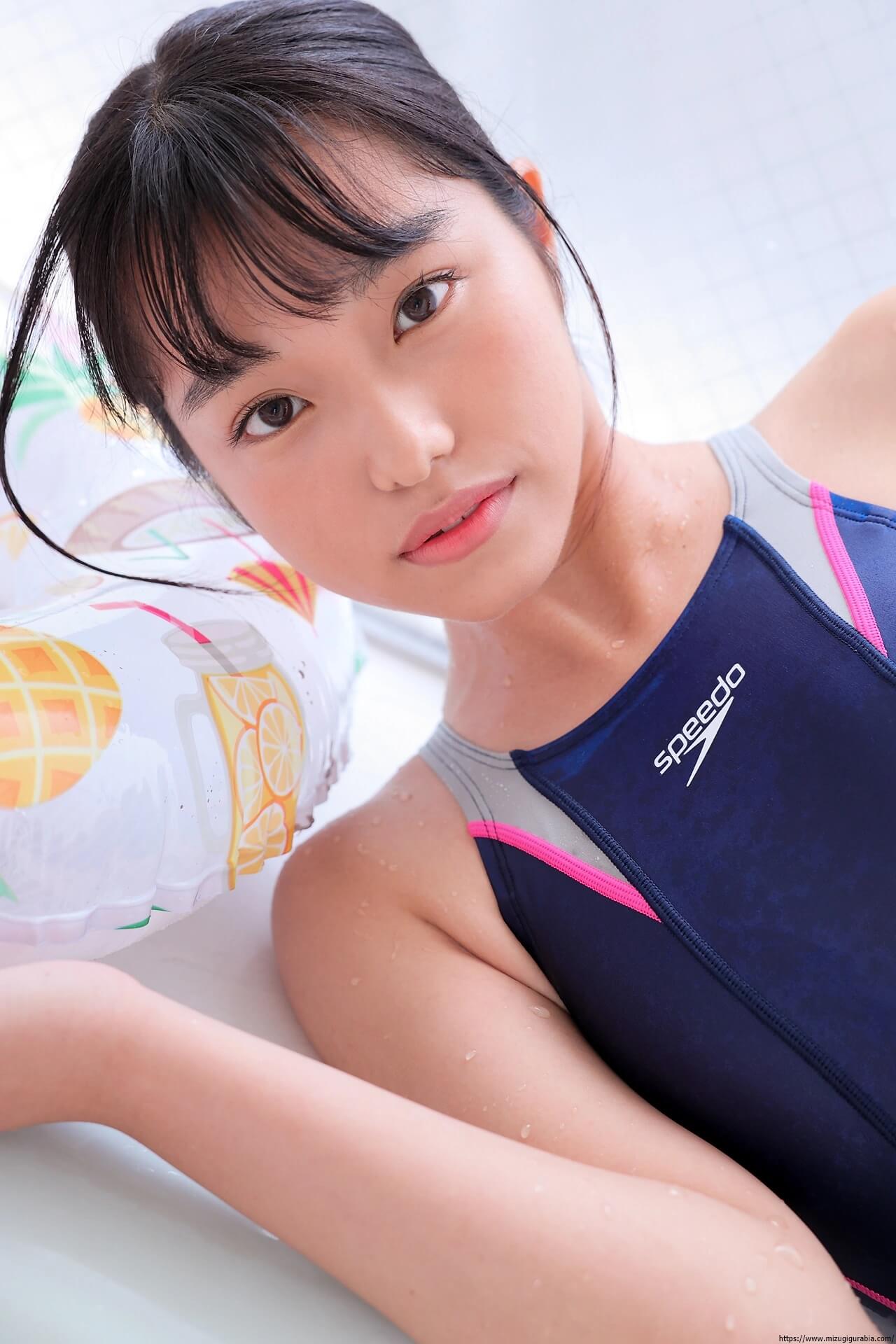 朝比奈さや 競泳水着画像 ブルー スピード Speedo バスルーム 入浴 Vol.2 4枚目