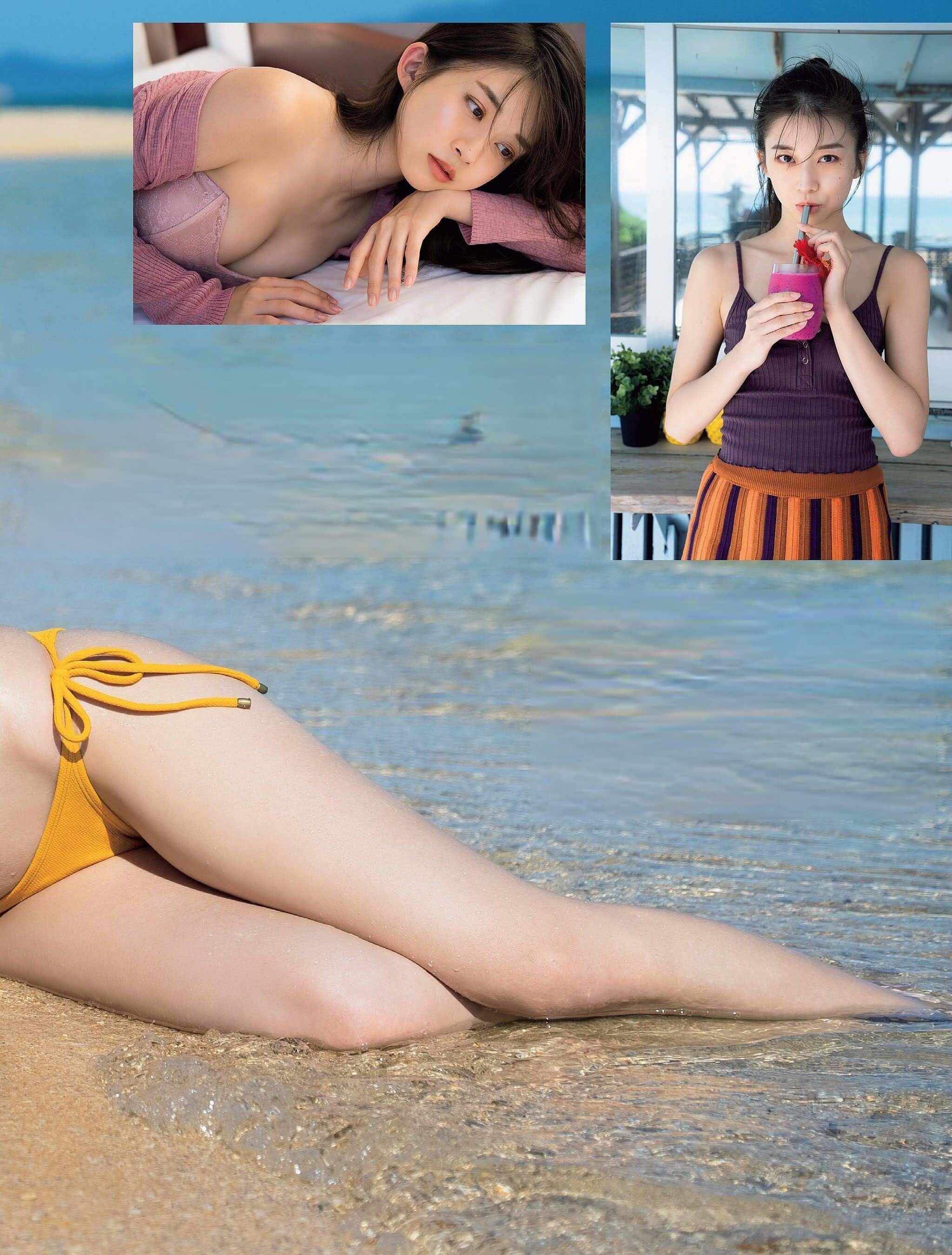 牧野真莉愛 水着グラビア モーニング娘。22 海 森川など大自然に艶肌とダンスで鍛え上げたしなやかな体 18枚目