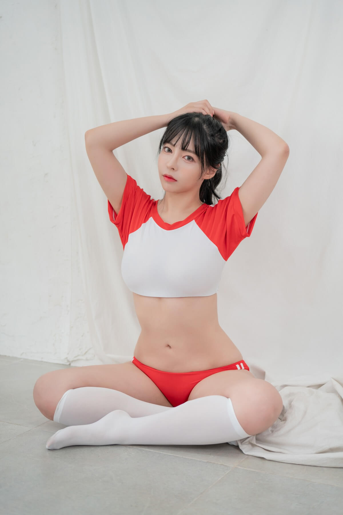 体操着 ブルマ コスプレ セクシーパンツ 赤 韓国美女 3枚目