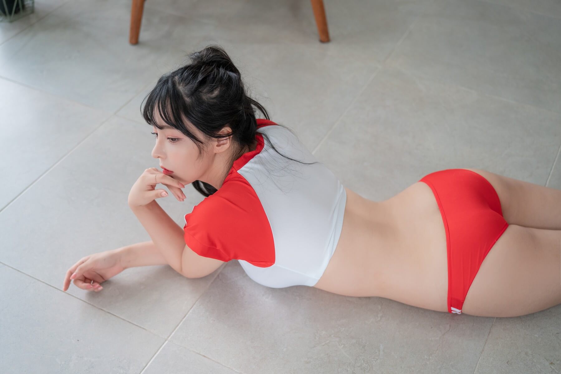 体操着 ブルマ コスプレ セクシーパンツ 赤 韓国美女 17枚目