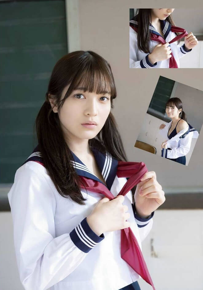 黒嵜菜々子 制服とスクール水着 6枚目