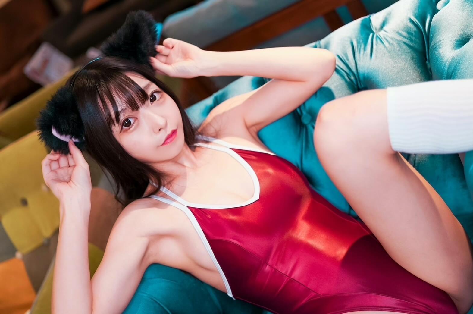美少女コスプレーヤーの競泳水着 スクール水着 11枚目