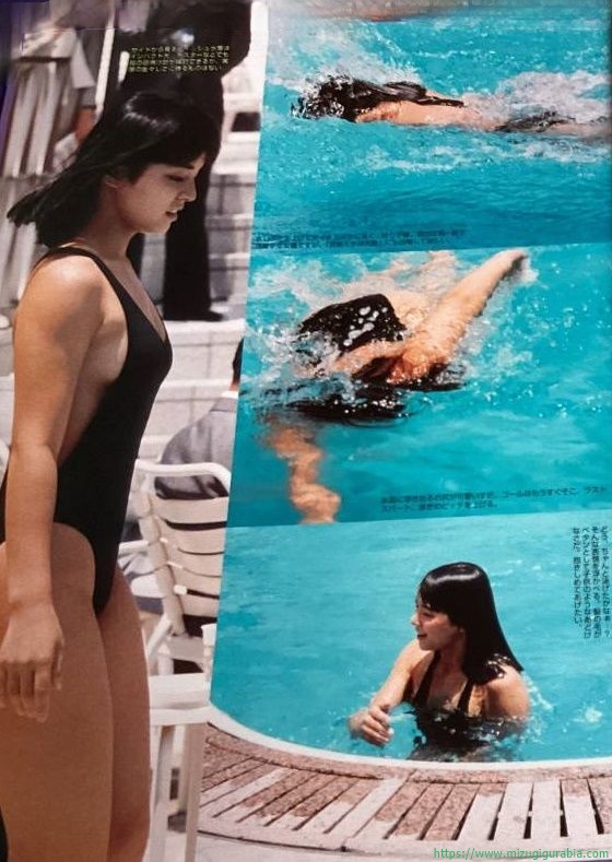 当時17歳の石田ゆり子が 大胆水着でプール開きに参加 8枚目
