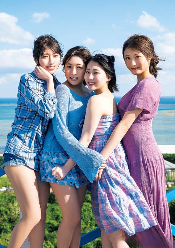 田中美久 武田智加 山下エミリー 宮﨑想乃 水着ビキニ画像 (HKT48) - 芸能アイドルモデル女優水着画像集 1枚目
