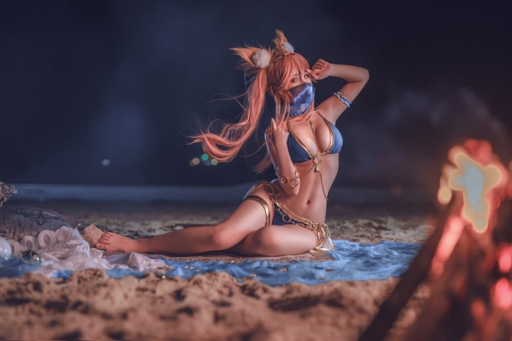 【FGO】玉藻の前 踊り子 コスプレ【水着画像】 19枚目