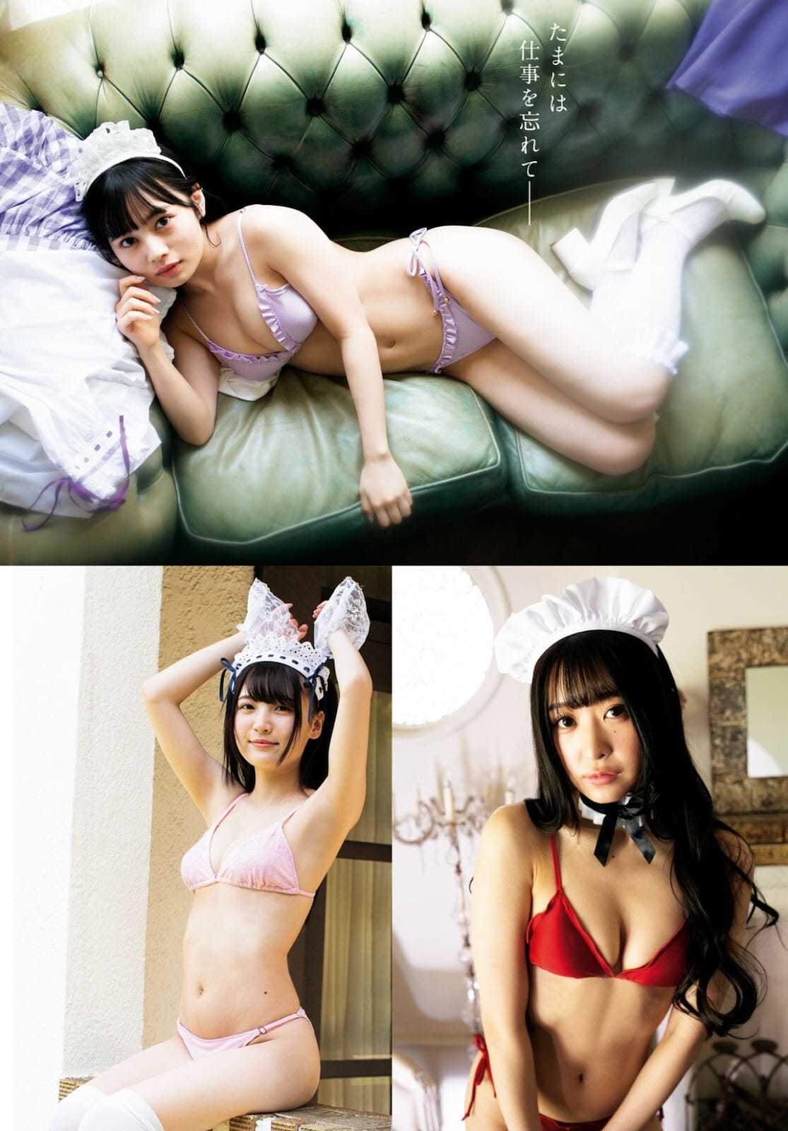 ゼロイチファミリア奇跡の集合水着グラビア! 三者三様な メイドがいる 暮らし 真島なおみ 近藤沙瑛子 由良ゆら 13枚目