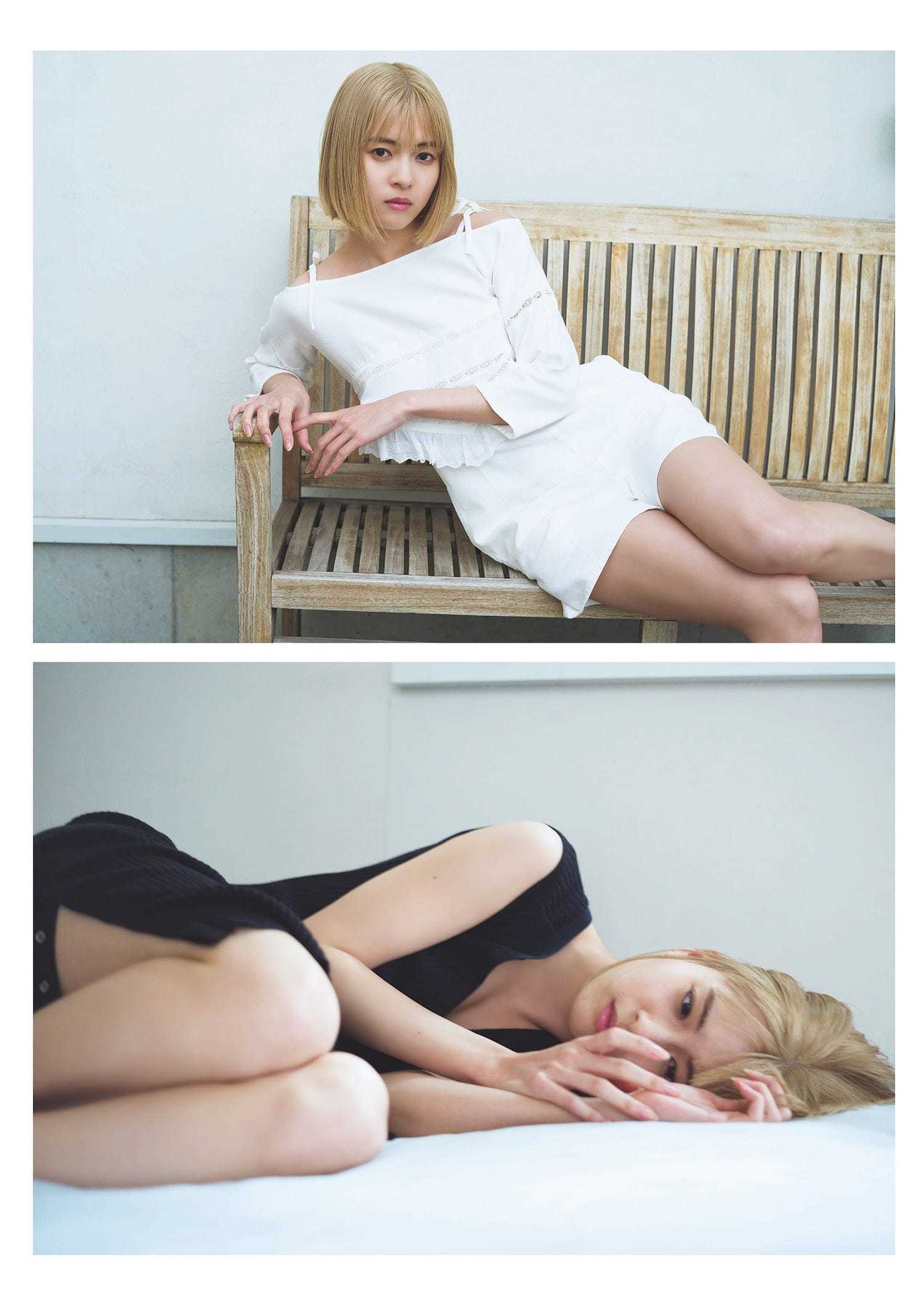 新條由芽 禁断の実写化で 体当たり演技を披露 役作りでトライした初めての金髪でのグラビアは超貴重。 7枚目