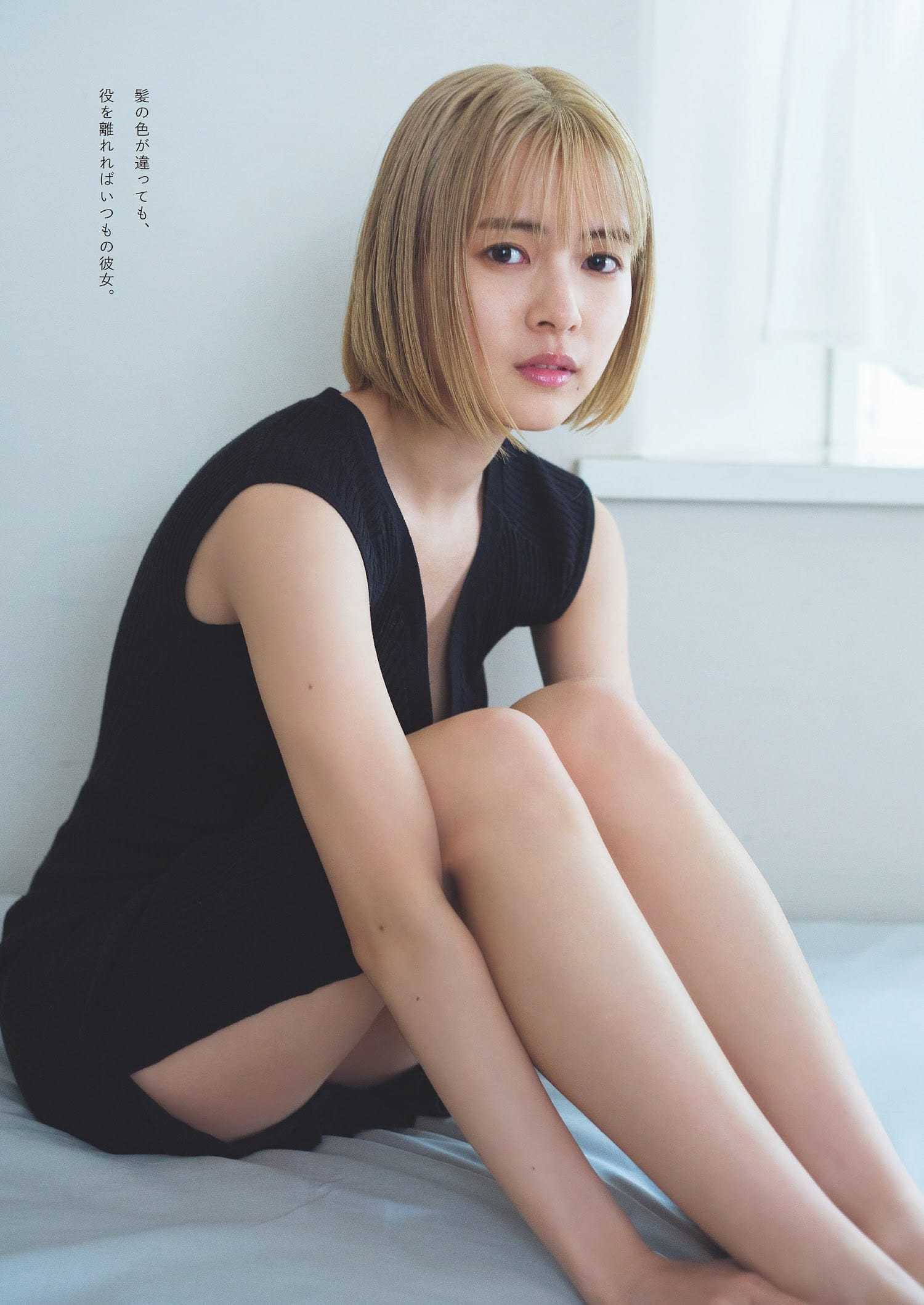 新條由芽 禁断の実写化で 体当たり演技を披露 役作りでトライした初めての金髪でのグラビアは超貴重。 8枚目