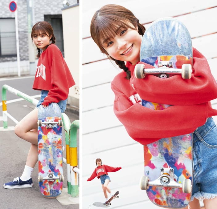 清司麗菜【水着画像グラビア画像 スケボーでNGT48をもっと広めたい! - 芸能アイドルモデル女優水着画像集 10枚目