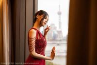 上海ガール ドレス オレンジランジェリー下着脱衣 中華美女 小夕juju