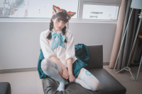 狐耳制服美少女の紐白下着 ランジェリー 脱衣 Jeong Jenny 정제니